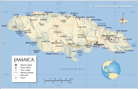 Political Map of Jamaica .